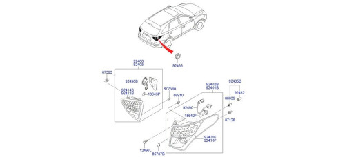 mobis bulb combination taillamp hyundai ix55 2006-15